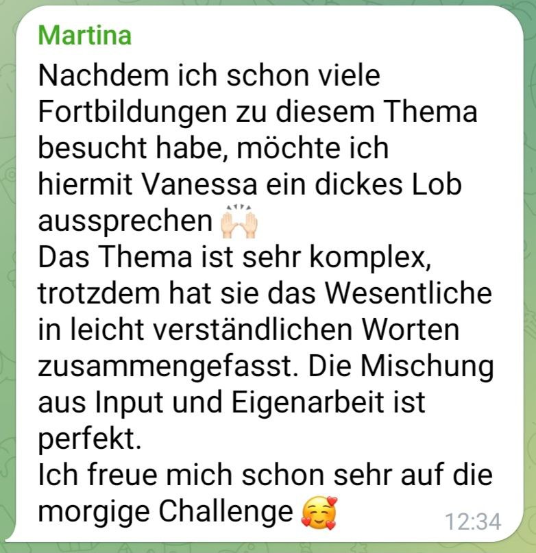 Feedback zur Happy Yourself Challenge mit VASIPA
