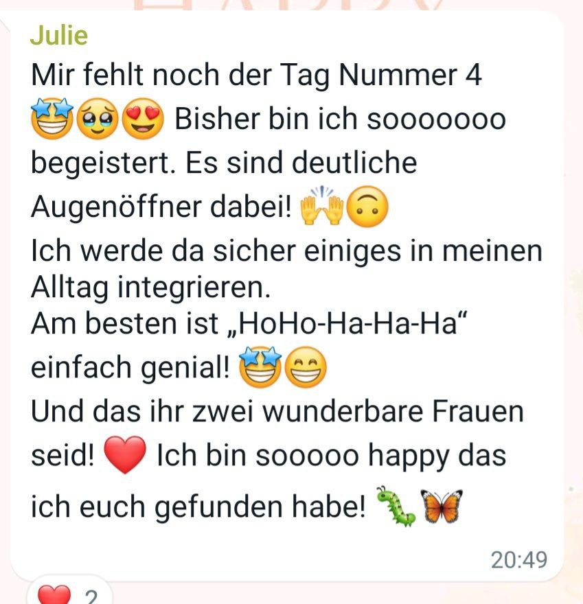 Feedback zur Happy Yourself Challenge mit VASIPA